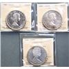 Image 1 : 1958 $1, 1959 & 1965 SB B5 all ICCS Superb Gem Proof-Like-66.  Lot of 3 mildly toned coins some w/Ca