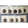 Image 1 : 1999 $2 to 2021 Lot of 9 coins all Graded ICCS Choice Mint State-64 to Superb Gem Mint State-66.  Se