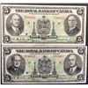 The Royal Bank of Canada 1935 & 1943 $5's, lot of 2 notes F to VF.