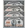 Image 1 : 1923 25¢ Shinplasters.  Lot of 4 notes average EF to AU original.