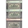 1937 $1 BC-21c PCGS UNC64PPQ (2), BCS UNC60, lot of 3 notes.