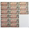 Image 1 : 1954 $2 Lot of 15 replacement notes VF to Unc. Includes different prefixes.