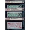 Image 1 : 1967 $1 BC-45bA *NO (2), 1988 $50 BC-59bA EHX, All 3 notes BCS AU58 Original.