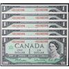 Image 1 : 1967 $1 BC-45aA *B/M13442392-396, 5 Consecutive numbered notes.  All Choice to Gem Unc.