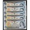 Image 1 : 1973 $1 AAX & EAX Lawson-Bouey, lot of 5 replacement notes.  All AU to UNC