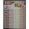 Image 1 : 2006 $100 BC-66a-i #EJS4684644-655.  Lot of 12 consecutive Original AU to UNC notes.