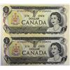 Image 1 : RADARS; 1973 $1 BC-46a OF2908092 & OF2909092, Both notes Uncirculated.