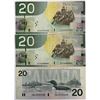 Image 1 : RADARS; 1991 & 2004 $20's "2 Digit Radars", Lot of 3 notes VF or better