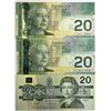Image 2 : RADARS; 1991 & 2004 $20's "2 Digit Radars", Lot of 3 notes VF or better
