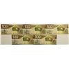 Image 1 : RADARS; 2004 $100, Lot of 5 Uncirculated notes.