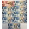 Image 1 : RADARS; 2006 $5 (8) & 2004 $50, Lot of 9 Uncirculated notes.