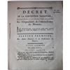 Document;  1792-93 Vintage French document - Décret de al Convention Nationale - Sur l'Organisation 