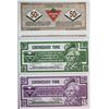 Image 2 : Canadian Tire Money;  Error  1990's 50¢ issue Miscut, 5¢ w/mismatched Serial Number & 25¢ w/Low Seri