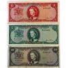 Image 1 : Central Bank of Trinidad & Tobago 1964 set of 3 notes.  Fine to VF+.
