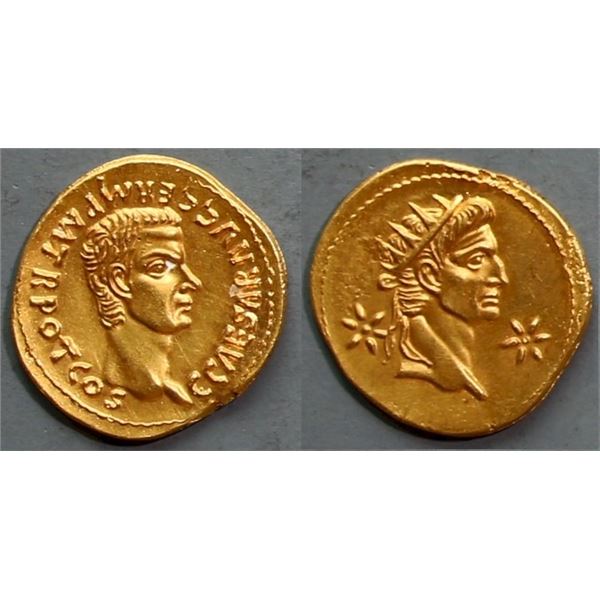 Ancient;  Caligula / Augustus 37 – 41 AD Roman Gold Aureus.  4,58 g