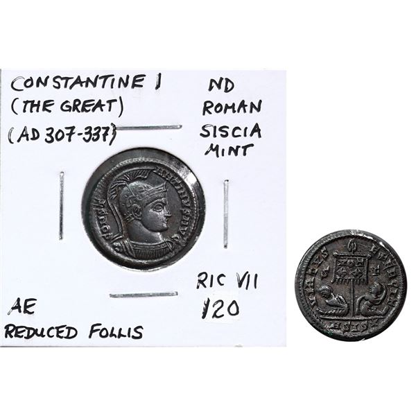 Ancient;  Roman Constantine 1 The Great AD307-337.