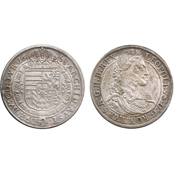 Austria;  1668 1 Thaler Hall - Leopold I (1657-1705). A decent example EF or better example for issu