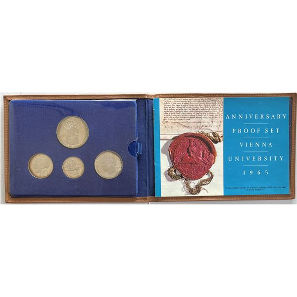 1965 Cook Islands Austria 4 Proof Silver Coins Set in Original Holder.