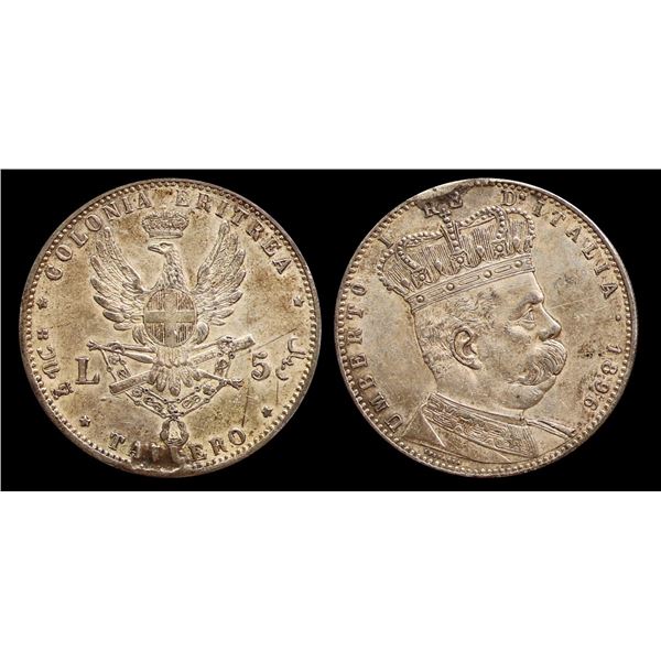 Italy; 1896 5 Lira Bold EF.  Minor edge mark.