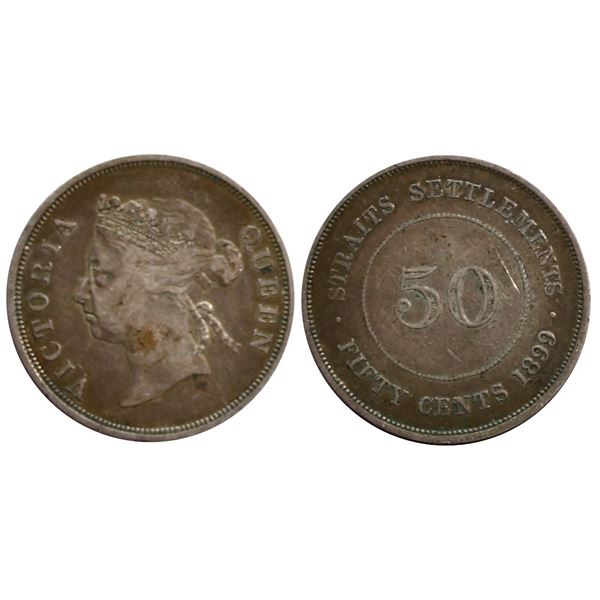 Straits Settlement 1899 50¢  VF