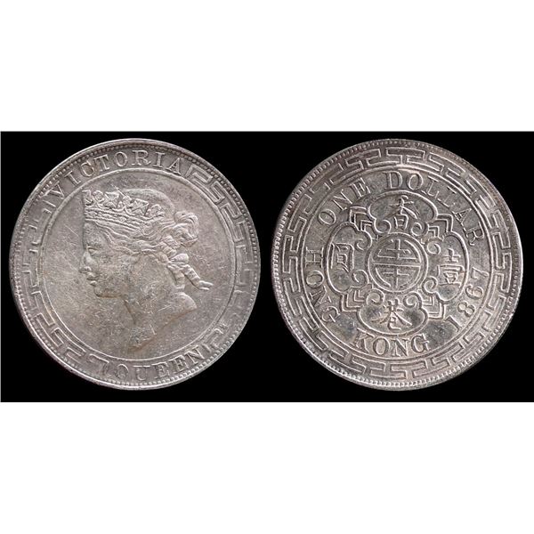 Hong Kong; 1867 Dollar VF or better.