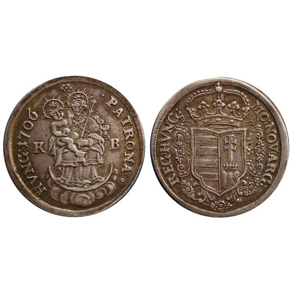 Hungary; 1706 ½ Thaler - Francis II Rákóczi  EF Bent.