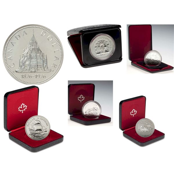 RCM lot;  1976 $1  Parliamentary Librairy, 1977 (2) Silver Jubilee, 1978 Commonwealth Games, 1979 Gr