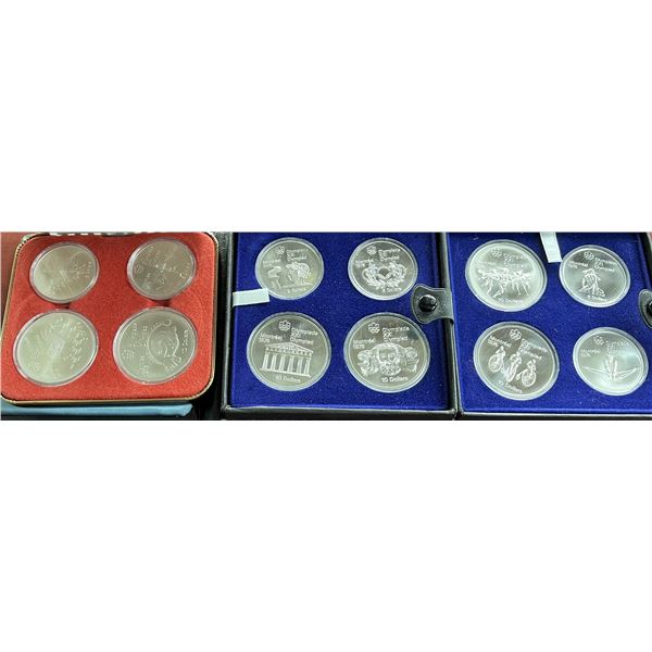 RCM lot;1976 Montreal Olympic 3 Proof Coin Sets, Lot of 12 Coins.