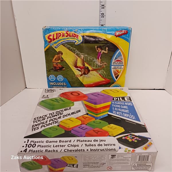 Lot of 2 Toys Vtg Slip 'n' Slide & Word Pile (complete)