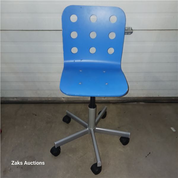 Blue Wooden Desk Chair
