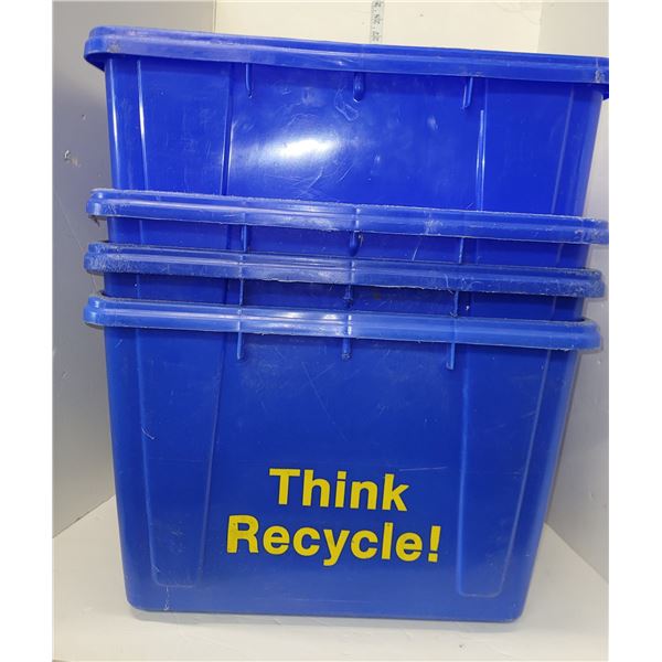Lot of 4 Recycle Bins - Will need a hose down