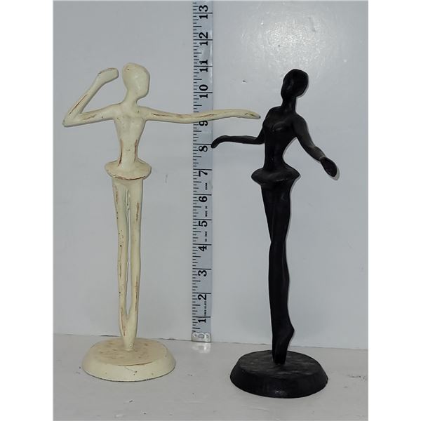 Pair of 11 Inch Heavy Cast Iron Ballerina Dancers