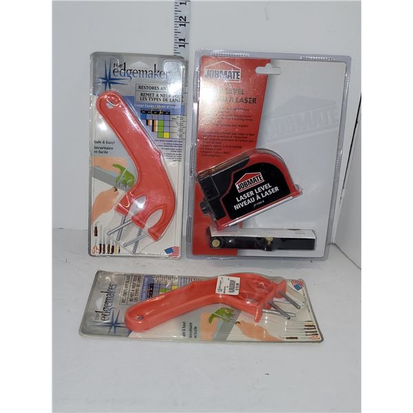Lot of 3 New tools - Laser Level & 2 the Edgemakers