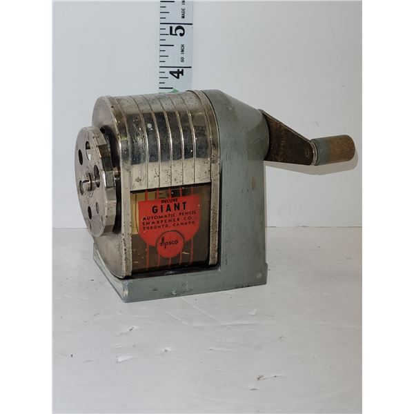 Vintage Deluxe Giant Automatic Pencil Sharpener by Apsco