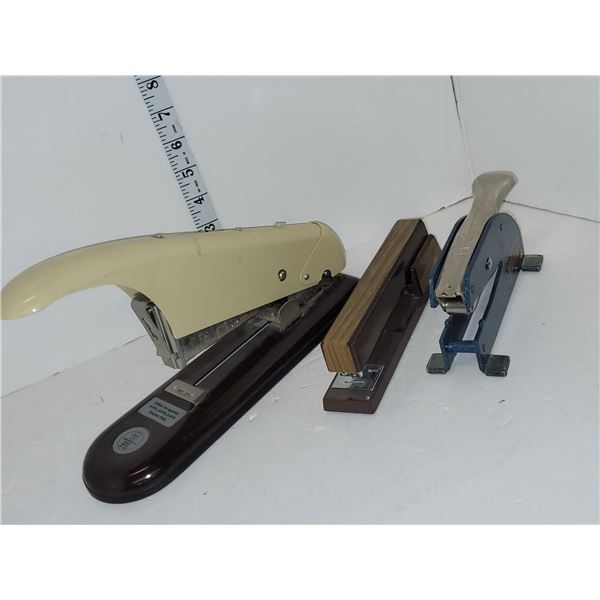 Lot of Vintage Staplers & Stamp Seal