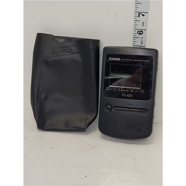 Casio LCD Pocket Color Television TV-470 with Case- Untested