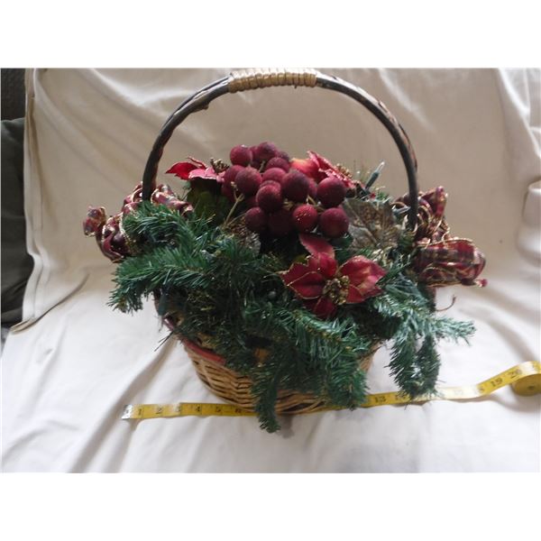 Holiday Wicker Basket Decor With Lights