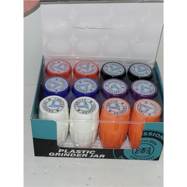 Box of Plastic Grinder Jars