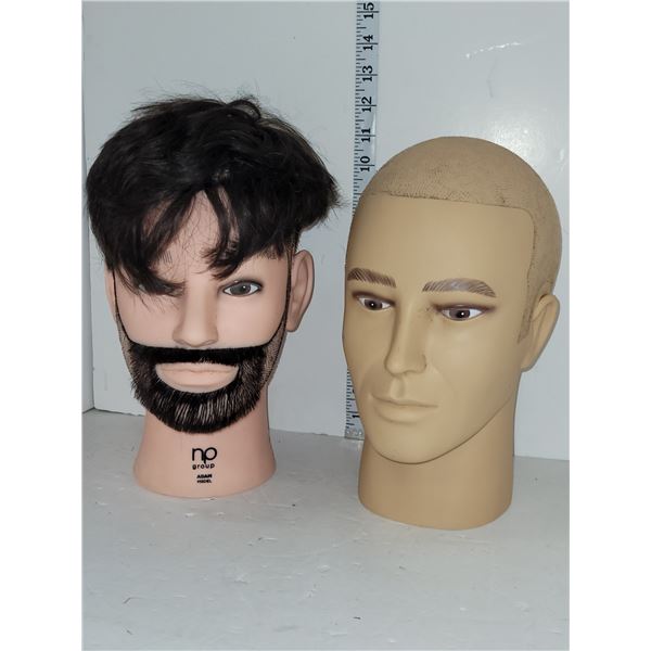 Lot of 2 Male Mannequin Heads