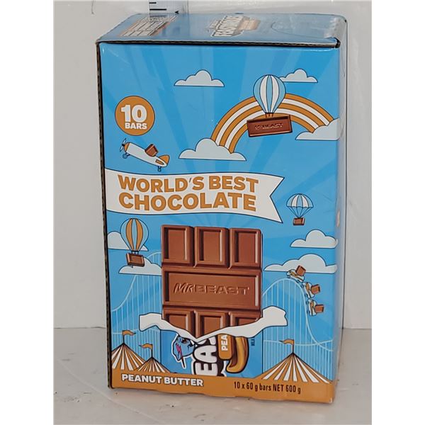 Lot of 10 Mr Beast Feastables Chocolate Bars- Peanut Butter BB Oct 30 2025