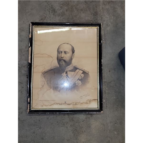 Large King Albert Edward Prince of Wales Framed - Montreal Family Hearld and Weekly Star Supplement 