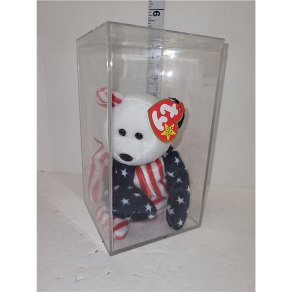 Rare 1999 Spangled Beanie Baby in Hard Plastic Case
