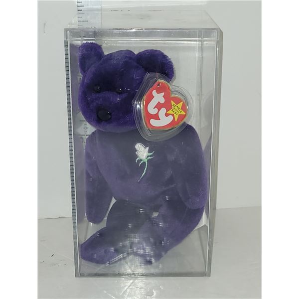 Rare 1997 Princess Diana Beanie Baby (Made in Indonesia for Canada with extra tag P.E.) in Hard Plas