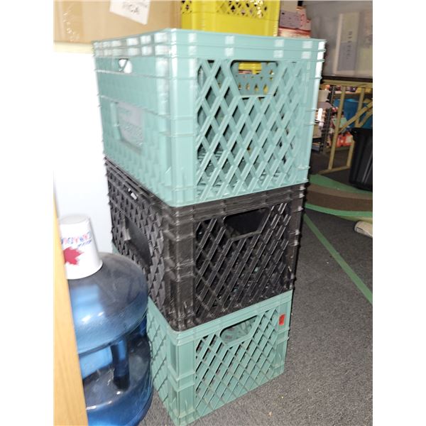 Lot of 3 Very Clean Rectangle Milk Crates