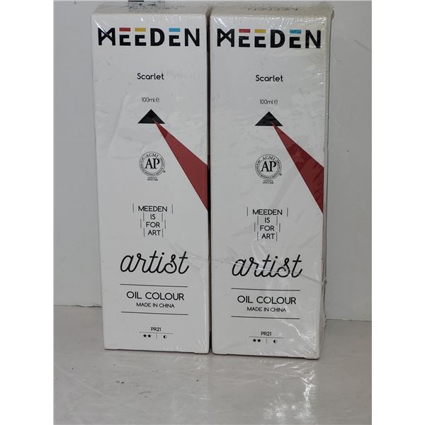 Lot of 2 Meeden Artist Oil Paint Colour - Scarlet - New