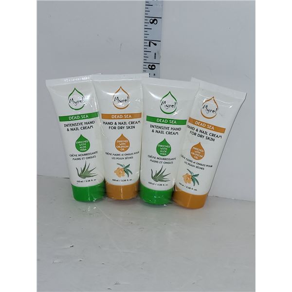 Lot of 4 Myrel Dead Sea Hand & Nail Cream - New
