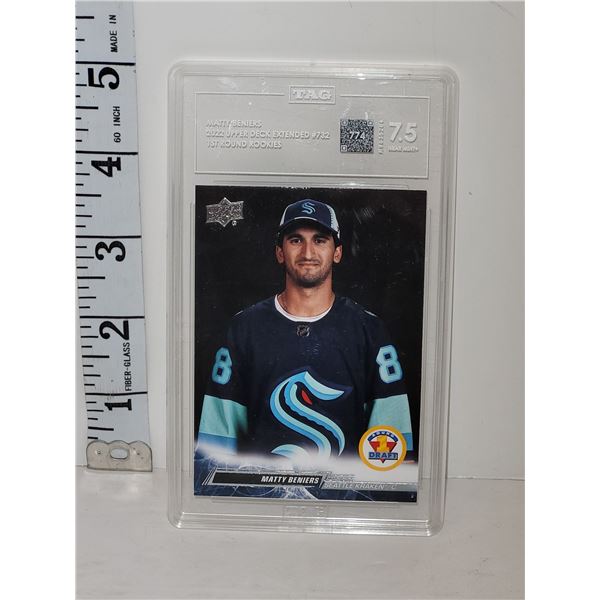 2022 UD 1st Round Rookie Matty Beniers Graded Tag 7.5