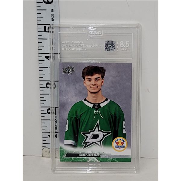 2022 UD 1st Round Rookie Wyatt Johnston Graded Tag 8.5
