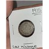 Image 2 : Low Mintage 1915 Canada 10 Cent Coin Silver  KeyDate