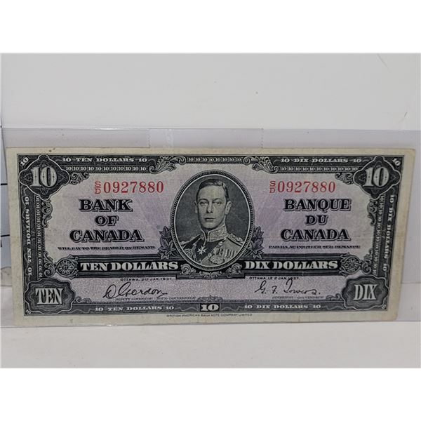1937 Canada $10 Bill